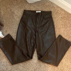 Abercrombie & Fitch Chocolate Faux Leather Pants